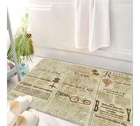HKPOEQ Tappeto Bagno 50 x 80 cm,Tappetino in Microfibra, Tappeti Assorbente Antiscivolo,Souvenir di Parigi, combinazioni di parole, immagini e tipografia correlate a Parigi,Soffice Tappetini Doccia