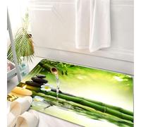 HKPOEQ Tappeto Bagno 50 x 80 cm,Tappetino in Microfibra, Tappeti Assorbente Antiscivolo,Spa, meditazione e zen Foto di steli di bambù Candela e pietre di basalto Terapia Rel,Soffice Tappetini Doccia