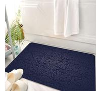 HKPOEQ Tappeto Bagno 50 x 80 cm,Tappetino in Microfibra, Tappeti Assorbente Antiscivolo,Stampa artistica con foglie floreali e vortici, ispirata ai tempi reali antichi, inda,Soffice Tappetini Doccia