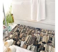 HKPOEQ Tappeto Bagno 50 x 80 cm,Tappetino in Microfibra, Tappeti Assorbente Antiscivolo,Stati Uniti, Veduta aerea di New York City, famosa città del mondo, capitale nordamer,Soffice Tappetini Doccia