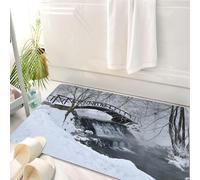 HKPOEQ Tappeto Bagno 50 x 80 cm,Tappetino in Microfibra, Tappeti Assorbente Antiscivolo,Sul do fiume di Xiaomuqiao, al mattino presto d'inverno,Soffice Tappetini Doccia