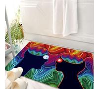 HKPOEQ Tappeto Bagno 50 x 80 cm,Tappetino in Microfibra, Tappeti Assorbente Antiscivolo,Tappetino da bagno lavabile in lavatrice Ro, psichedelico e folle d'amore,Soffice Tappetini Doccia