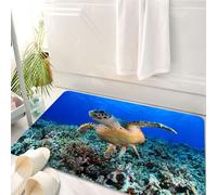 HKPOEQ Tappeto Bagno 50 x 80 cm,Tappetino in Microfibra, Tappeti Assorbente Antiscivolo,Tartaruga marina sulle barriere coralline, tartaruga marina ballerina nei giardini so,Soffice Tappetini Doccia