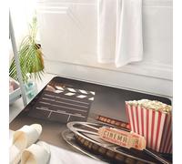 HKPOEQ Tappeto Bagno 50 x 80 cm,Tappetino in Microfibra, Tappeti Assorbente Antiscivolo,Temi cinematografici, ciak, popcorn, biglietti e bobine di film possono sbloccare l'e,Soffice Tappetini Doccia