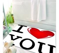HKPOEQ Tappeto Bagno 50 x 80 cm,Tappetino in Microfibra, Tappeti Assorbente Antiscivolo,ti amo, messaggio di San Valentino, compleanno, migliori amici, amore, celebrità,Soffice Tappetini Doccia