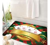 HKPOEQ Tappeto Bagno 50 x 80 cm,Tappetino in Microfibra, Tappeti Assorbente Antiscivolo,Torneo di poker, gioco d'azzardo, fortuna, ricchezza, carte da gioco, mano, casinò, r,Soffice Tappetini Doccia