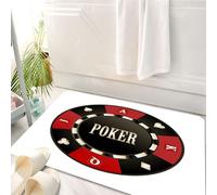 HKPOEQ Tappeto Bagno 50 x 80 cm,Tappetino in Microfibra, Tappeti Assorbente Antiscivolo,Torneo di poker, fiches da casinò con la parola poker al suo interno,Soffice Tappetini Doccia