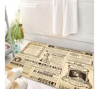 HKPOEQ Tappeto Bagno 50 x 80 cm,Tappetino in Microfibra, Tappeti Assorbente Antiscivolo,Vecchie pagine di giornale con pubblicità e moda d'epoca.,Soffice Tappetini Doccia
