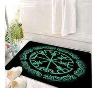 HKPOEQ Tappeto Bagno 50 x 80 cm,Tappetino in Microfibra, Tappeti Assorbente Antiscivolo,Vegvisir, la bussola magica di navigazione degli antichi vichinghi islandesi con illu,Soffice Tappetini Doccia