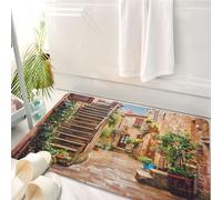 HKPOEQ Tappeto Bagno 50 x 80 cm,Tappetino in Microfibra, Tappeti Assorbente Antiscivolo,Villaggio Civita di Bagnoregio in Italia - priorità bassa di architettura,Soffice Tappetini Doccia