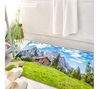 HKPOEQ Tappeto Bagno 50 x 80 cm,Tappetino in Microfibra, Tappeti Assorbente Antiscivolo,Vista panoramica sul pittoresco paesaggio alpino con un tradizionale chalet di montag,Soffice Tappetini Doccia