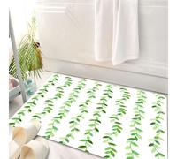 HKPOEQ Tappeto Bagno 50 x 80 cm,Tappetino in Microfibra, Tappeti Assorbente Antiscivolo,Viti ad acquerello, una serie di squisiti disegni ripetitivi di viti a foglia verde s,Soffice Tappetini Doccia