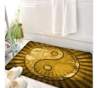 HKPOEQ Tappeto Bagno 50 x 80 cm,Tappetino in Microfibra, Tappeti Assorbente Antiscivolo,ying yang, ying yang industriale E Dell Asia Orientale E,Soffice Tappetini Doccia