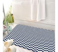 HKPOEQ Tappeto Bagno 50 x 80 cm,Tappetino in Microfibra, Tappeti Assorbente Antiscivolo,Zig Zag, motivo geometrico retrò stilizzato con effetti artistici funk. Dettagli in e,Soffice Tappetini Doccia