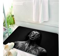 HKPOEQ Tappeto Bagno 50 x 80 cm,Tappetino in Microfibra, Tappeti Assorbente Antiscivolo,Zombie, Urlo insolito, Mostro, Donna, Occhi vuoti, Guardando in alto, Immagine horror,Soffice Tappetini Doccia