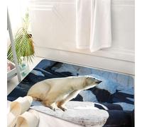 HKPOEQ Tappeto Bagno 50 x 80 cm,Tappetino in Microfibra, Tappeti Assorbente Antiscivolo,Zoo, parco faunistico degli orsi polari, rocce, acqua da, attrazione turistica B, tap,Soffice Tappetini Doccia