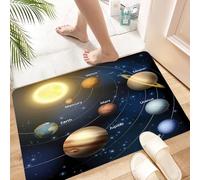 HKPOEQ Tappeto Bagno Antiscivolo 40x60cm,Il solare è sto da Terra, Mercurio, Venere, Marte, Giove, Saturno, U,Tappetino Bagno Morbido e Assorbente,Lavabile in Lavatrice,Tappeto Doccia per Vasca o WC