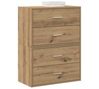 HKQWPBF Armadio con 4 cassetti, 2 pezzi, rovere Artisan, 60 x 31 x 40 cm | legno, superficie liscia, impilabile, posizionabile uno accanto all'altro, versatile, facile da pulire