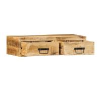 HKQWPBF Mobile da parete per TV, 80 x 30 x 19 cm, in legno di mango grezzo | legno di mango massiccio, montaggio a parete, ampio spazio, facile da pulire, panno umido