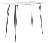 HKQWPBF Set da bar 5 pezzi bianco con tavolo alto e 4 sgabelli da bar | piano del tavolo in MDF, telaio in metallo verniciato a polvere, seduta in polipropilene, schienale basso