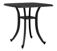 HKQWPBF Tavolo da giardino nero, 53 x 53 x 53 cm, in alluminio pressofuso | foro per ombrellone, quattro gambe stabili, bel motivo del piano del tavolo, per interni ed esterni, facile da pulire