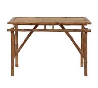 HKQWPBF Tavolo da giardino pieghevole, 115 x 50 x 75 cm, in bambù | Pieghevole, portatile, in bambù resistente alle intemperie, facile da pulire, per interni ed esterni, picnic, barbecue