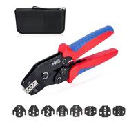 HKS Set con pinza a crimpare a cricchetto, ganasce intercambiabili, compatibile con Dupont, JST, MOLEX, terminali a barilotto aperto, ghiere isolate e non isolate, capicorda e connettori testa a testa