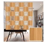 HKSDKABOP Appendere schermi di separazione delle stanze, Divisorio for Ambienti sospeso in Legno e plastica con Motivo Floreale Cavo, Naturale, 29x29 cm, Confezione da Diverse Misure(Natural-b,10pcs)