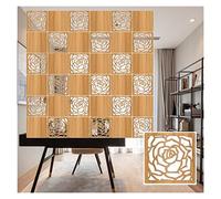HKSDKABOP Appendere schermi di separazione delle stanze, Divisorio for Ambienti sospeso in Legno e plastica con Motivo Floreale Cavo, Naturale, 29x29 cm, Confezione da Diverse Misure(Natural-a,30pcs)