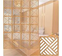 HKSDKABOP Appendere schermi di separazione delle stanze, Pannello divisorio Pieghevole for la Privacy in Legno-plastica, divisorio for Ambienti, Naturale, 29x29 cm, quantità Multiple(Natural B,17Pcs)