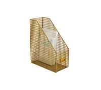 HKSDKABOP Archivio rivista di metallo, Metal Vertical File Folder Magazine Book Organizer For Desk Office Multicolor(Gold)