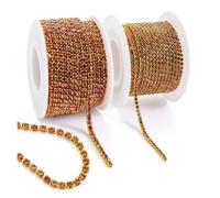 HKSDKABOP Catena a Maglia fitta con Strass, Catena di Strass Multicolore SS6 SS12 2-10 Iarde Crystal Strass Cup Trim(Color 4,SS6-2Yards)
