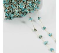 HKSDKABOP Catena di Perle Vetro Irregolari in Pietra e Cristallo da 1 m for i Risultati Braccialetti collane Gioielli Fai Te(Blue Green)