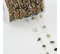 HKSDKABOP Catena di Perle Vetro Irregolari in Pietra e Cristallo da 1 m for i Risultati Braccialetti collane Gioielli Fai Te(Mix Color2)