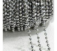 HKSDKABOP Catene con Perline in Acciaio Inossidabile Pietra di Cristallo Rosso Viola da 1 m for collane, bracciali, Maglioni, creazione Gioielli Fai Te(Silver Gray-Gold)