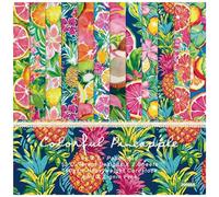 HKSDKABOP Pacchetto di Carta degli Appunti, Blocco di Carta for Scrapbooking 6x6 Pollici Ananas Multicolore Confezione da 24 Fogli 160 gsm Monofacciale