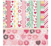 HKSDKABOP Pacchetto di Carta degli Appunti, Valentine's Day Scrapbook Pattern Paper Pad Pack of 24 Sheets 6x6 Inches Multicolor Single-Sided