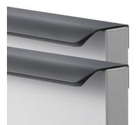 HKSDKABOP tirare la maniglia nascosta sul bordo del dito, Maniglia for cassetti nascosta in lega di alluminio multicolore (80-1500) mm, confezione da 2(Grey,Length 500mm)
