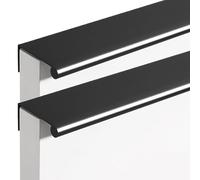 HKSDKABOP tirare la maniglia nascosta sul bordo del dito, Maniglie nascoste for mobili e cassetti in lega di alluminio multicolore, misure multiple, confezione da 2(Black,Length 800mm)