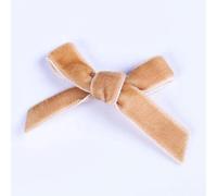 HKSDKABOP Un Nastro di Velluto Morbido, Fai da Te Fatto a Mano Accessori Decorativi Nastro Piccolo Fiocco Costume calzino Fiocco Fisso Nastro di Velluto Fiocco(Light Brown,3 PCS)