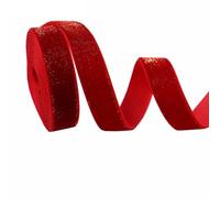 HKSDKABOP Un Nastro di Velluto Morbido, Nastro di Natale Rosso Brillante Nastri di Velluto di Capodanno 5 Iarde, Ghirlanda, Confezione, Ghirlande(16mm)