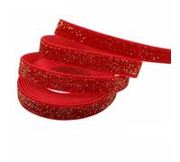 HKSDKABOP Un Nastro di Velluto Morbido, Nastro di Natale Rosso Brillante Nastri di Velluto di Capodanno 5 Iarde, Ghirlanda, Confezione, Ghirlande(10mm)