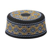 HKSICHENGKEJI Cappello da preghiera musulmana Kufi da uomo Islam teschio ricamo berretto berretto berretto arabo omanita turco preghiera copricapo regalo Eid, Fiore blu., Taglia unica