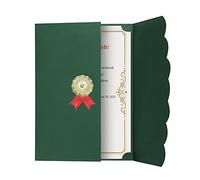 HKSICHENGKEJIUK 5 pz A4 certificato Award diploma copertina Tri-Fold carta titolare certificato protezione protezione per laurea invito riconoscimento certificati documenti documenti contratto (verde)