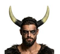 HKSICHENGKEJIUK Cerchietto per capelli con corna di toro, stile retrò, per Halloween, feste in maschera, martedì grasso, bestia, cosplay, copricapo per adulti, donne e uomini