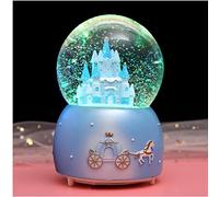 HKSICHENGKEJIUK Globo musicale con neve musicale con sfera di cristallo con luci LED glitterate colorate nevicata palla di neve per bambini ragazze nipote compleanno Natale Capodanno festa