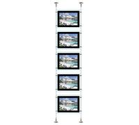 HKSIGN A4 formato LED acrilico Poster Foto Cornice Light Box Supporto per cartelli per immobili finestre Appendere Display (Orizzontale, 5 pezzi A4 per gruppo)