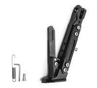 HKSOPC Cavalletto Laterale Moto Regolabile in Altezza per Kawasaki Versys 650 2007-2021 2022 2023 2024 2025, Cavalletto Laterale in Lega di Alluminio con Base Antiscivolo Allargata,A Black