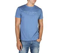HKT by Hackett London Hkt F&Chips Tee T-Shirt, Blu (MOONLT Blu 5KB), Small Uomo