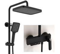 HKTHE Set Doccia con Miscelatore, 3 Tasti in Stile Pianoforte, HSS0699 Moderno Colonna Doccia, 30x20cm Sistema Doccia con Rubinetto della Vasca, Corpo Valvola in 59A Ottone, Altezza Regolabile